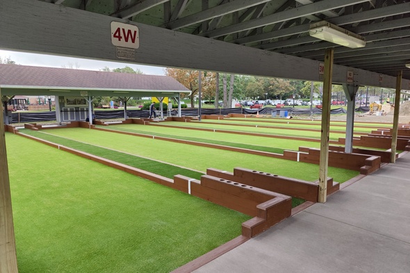 Detroit and all of Michigan Bocce Ball Game using artificial grass
